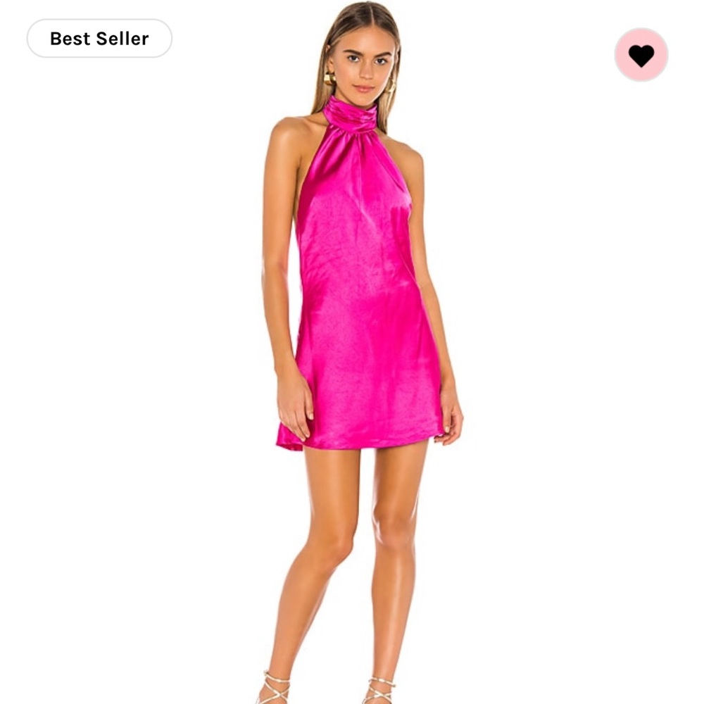 Lovers & Friends Hayes Halter Magenta Mini Dress